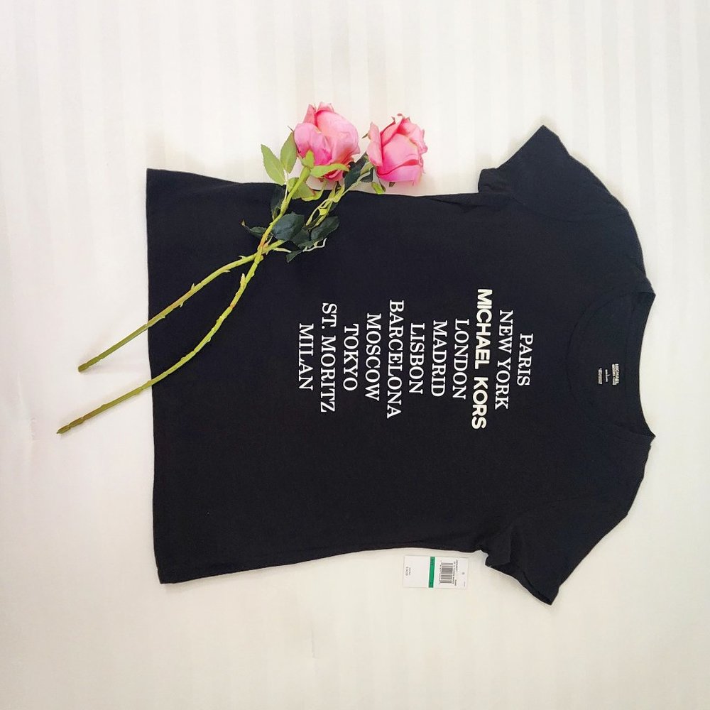 Women's Black Michael Michael Kors-Paris, NY- T Shirt. NWT - Picture 13 of 13